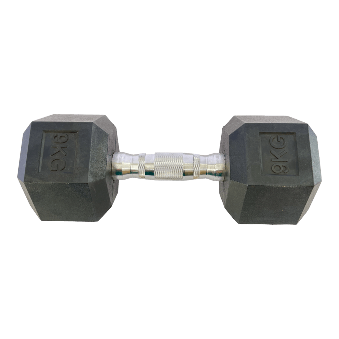 Гантель шестигранная обрезиненная HouseFit 9 кг - Riada