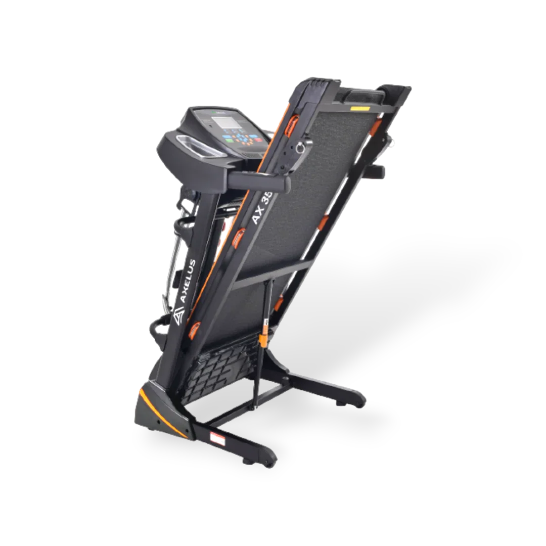 the treadmill is upright