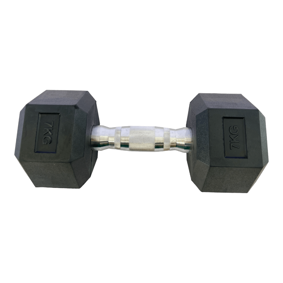 Гантель шестигранная обрезиненная HouseFit 7 кг - Riada