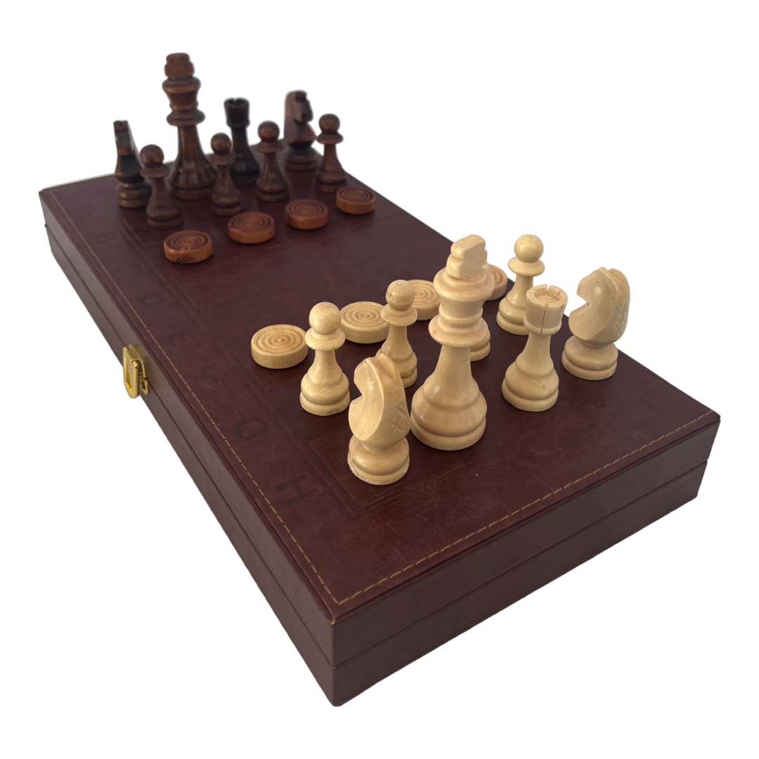 Набор настольных игр 3 в 1 шашки, шахматы, нарды, 4020P